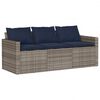 vidaXL Ensemble &agrave; manger de jardin et coussins 2 pcs gris rotin