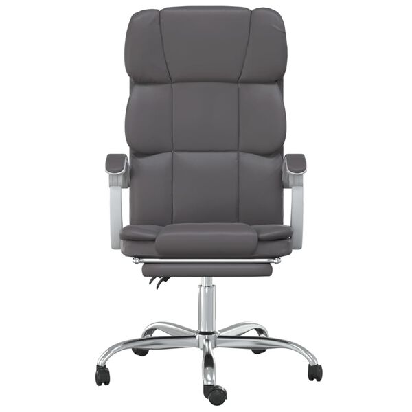 vidaXL Fauteuil inclinable de bureau Gris Similicuir