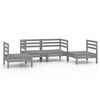 vidaXL Salon de jardin 4 pcs Gris Bois de pin massif