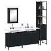 vidaXL Ensemble de meubles salle de bain 4 pcs noir bois d'ing&eacute;nierie