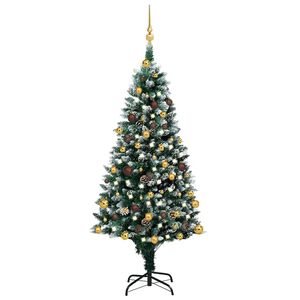 vidaXL Arbre de No&euml;l artificiel avec LED/boules pommes de pin 210cm