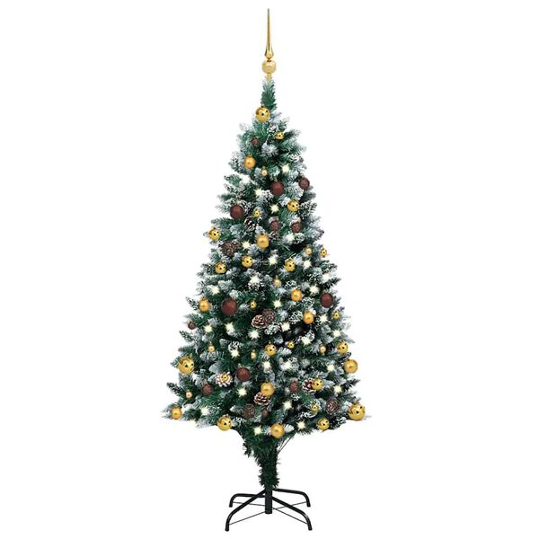 vidaXL Arbre de No&euml;l artificiel avec LED/boules pommes de pin 150cm