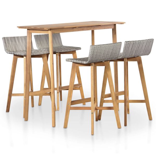 vidaXL Ensemble &agrave; manger d'ext&eacute;rieur 5 pcs Bois d'acacia solide