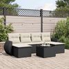 vidaXL Salon de jardin 7 pcs avec coussins noir r&eacute;sine tress&eacute;e