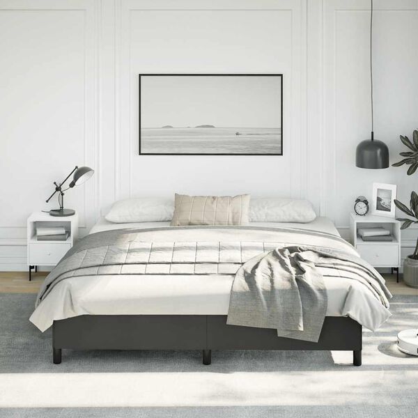 vidaXL Cadre de lit noir 193x203 cm similicuir