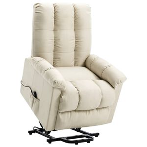 vidaXL Fauteuil inclinable cr&egrave;me tissu