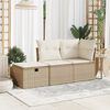 vidaXL Tabouret de jardin avec coussin beige 55x55x37cm r&eacute;sine tress&eacute;e