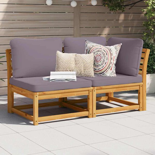 vidaXL Salon de jardin 2 pcs avec coussins bois massif d'acacia