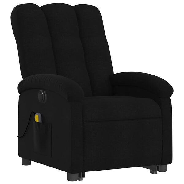 vidaXL Fauteuil inclinable de massage &eacute;lectrique noir tissu