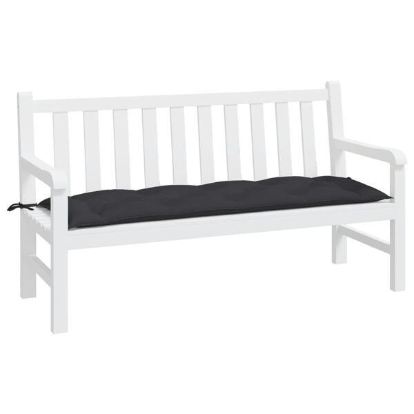 vidaXL Coussin de banc de jardin noir 150x50x7 cm tissu oxford