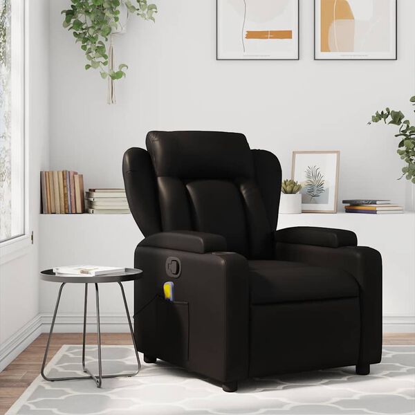 vidaXL Fauteuil de massage inclinable noir similicuir