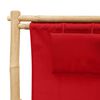 vidaXL Chaise de terrasse Bambou et toile Rouge