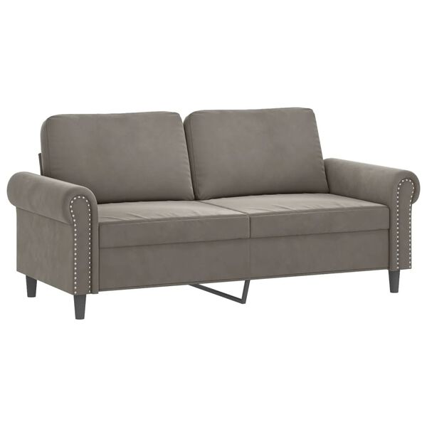 vidaXL Canap&eacute; &agrave; 2 places Gris clair 140 cm Velours