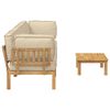 vidaXL Ensemble de Canap&eacute;s Uni 4 pcs Beige Bois d'Acacia Massif
