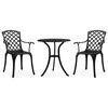 vidaXL Ensemble de bistro 3 pcs Aluminium coul&eacute; Noir