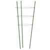 vidaXL Supports pour plantes de jardin 3 anneaux 5pcs Vert 60 cm Acier