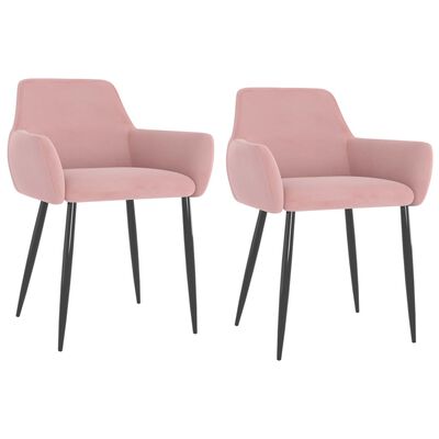 vidaXL Chaises à manger lot de 2 Rose Velours