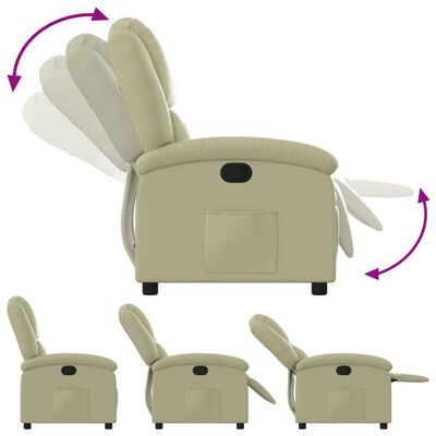 vidaXL Fauteuil inclinable crème cuir véritable