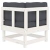 vidaXL Canap&eacute; d'angle avec coussins blanc bois de pin solide