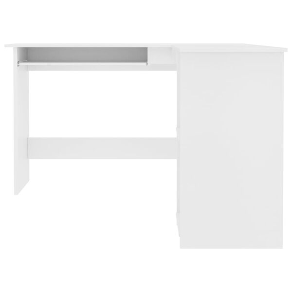 vidaXL Bureau d'angle en forme de L Blanc 120x140x75 cm