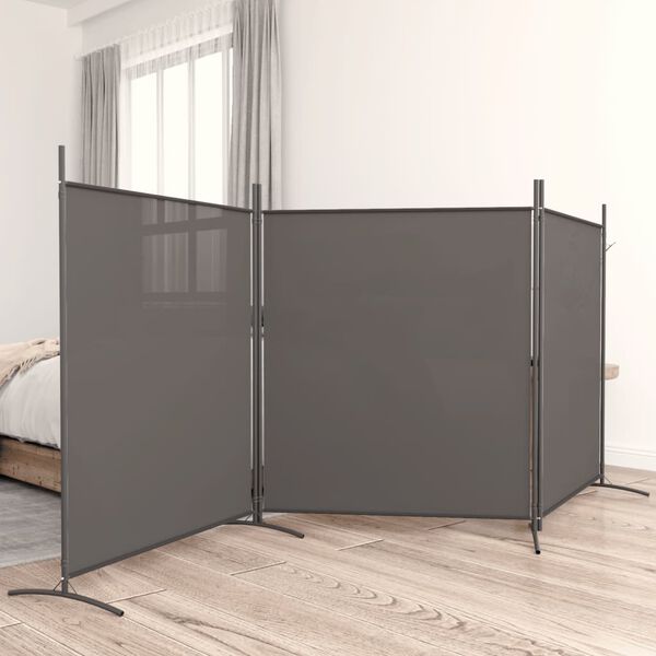 vidaXL Cloison de s&eacute;paration 3 panneaux Anthracite 525x180 cm Tissu