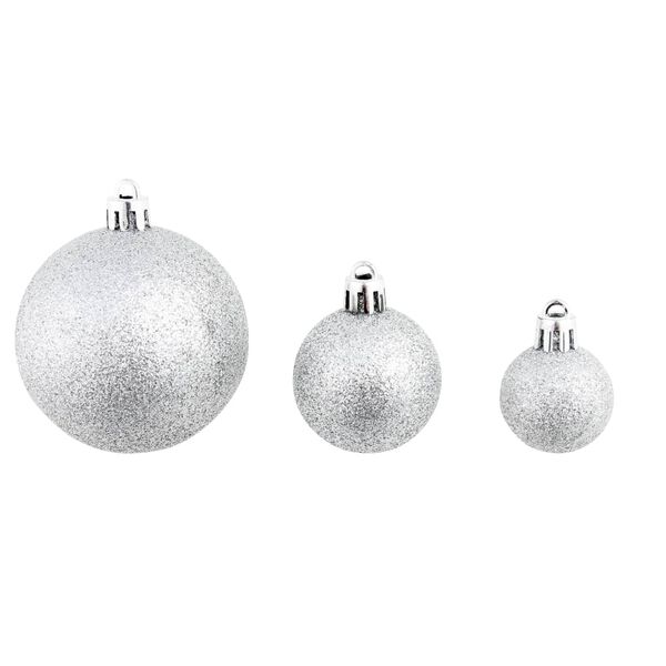 vidaXL Ensemble de boules de No&euml;l 100 pcs 3/4/6 cm Argent&eacute;