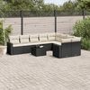 vidaXL Salon de jardin 10 pcs avec coussins noir r&eacute;sine tress&eacute;e