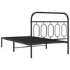 vidaXL Cadre de lit métal sans matelas avec tête de lit noir 100x200cm