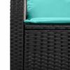 vidaXL Canap&eacute; de jardin 3 places coussins et table noir r&eacute;sine tress&eacute;e