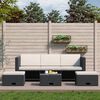 vidaXL Salon de jardin 4 pcs avec coussins R&eacute;sine tress&eacute;e Noir