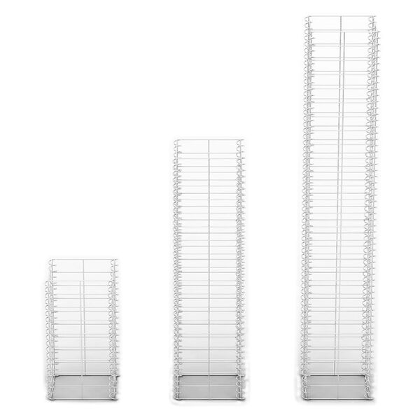 vidaXL 3 gabions en fil galvanisé