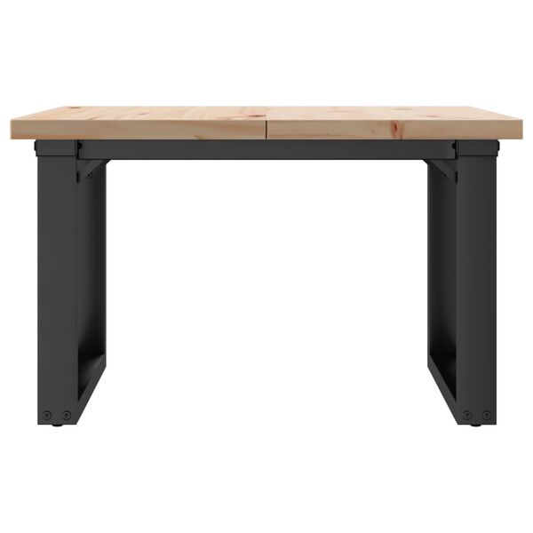 vidaXL Table basse cadre en O 60x60x40,5cm bois de pin massif et acier