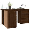 vidaXL Bureau d'angle Chêne marron 145x100x76 cm Bois d'ingénierie
