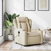 vidaXL Fauteuil inclinable de massage crème tissu