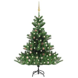 vidaXL Sapin de No&euml;l artificiel Nordmann avec LED et boules Vert 150cm