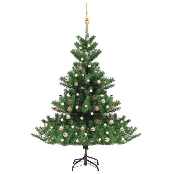 vidaXL Sapin de No&euml;l artificiel Nordmann avec LED et boules Vert 150cm