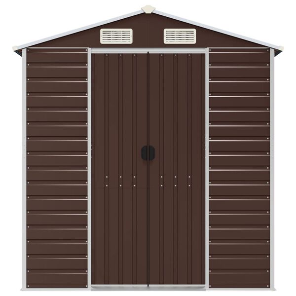 vidaXL Abri de jardin marron 191 x 300 x 198 cm en acier galvanis&eacute;