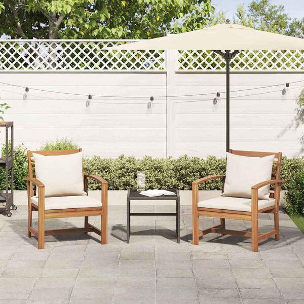 vidaXL Chaises de jardin 2 pcs Naturel 60 x 65 x 76.5 cm