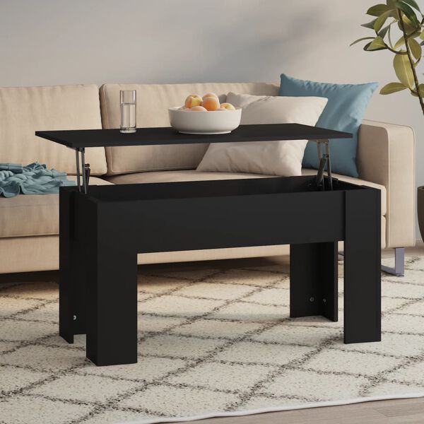 vidaXL Table basse noir 101x49x52 cm bois d'ing&eacute;nierie