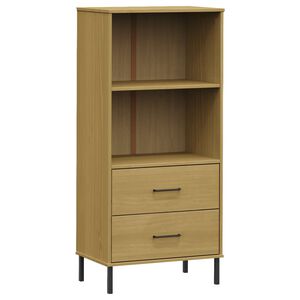 vidaXL Biblioth&egrave;que &agrave; 2 tiroirs Marron 60x35x128,5 cm Bois massif OSLO
