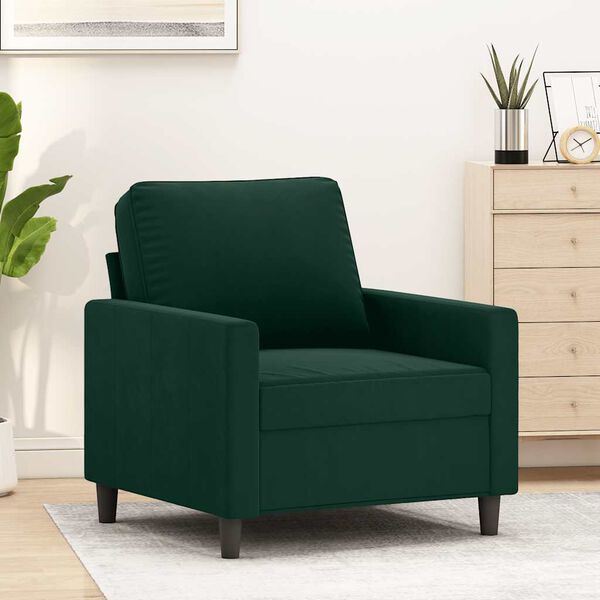 vidaXL Fauteuil Vert fonc&eacute; 60 cm Velours