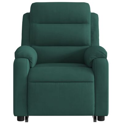 vidaXL Fauteuil inclinable de massage électrique vert foncé velours