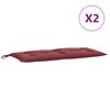 vidaXL Coussins de banc de jardin lot de 2 rouge bordeaux m&eacute;lang&eacute;