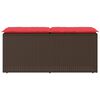 vidaXL Banc de jardin avec coussin marron 110x40x44 cm résine tressée