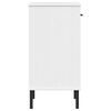vidaXL Armoire console avec pieds en métal Blanc Bois pin massif OSLO