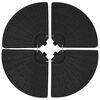 vidaXL Socle de parasol en forme d'&eacute;ventail 4 pcs Noir