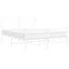 vidaXL Cadre de lit métal sans matelas et pied de lit blanc 135x190 cm