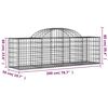 vidaXL Paniers &agrave; gabions arqu&eacute;s 15 pcs 200x50x60/80 cm fer galvanis&eacute;