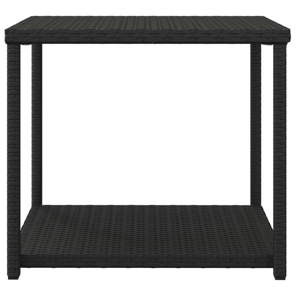 vidaXL Table d'appoint noir 55x45x49 cm résine tressée