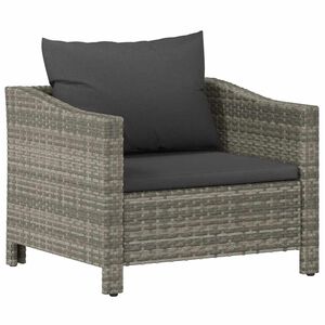 vidaXL Fauteuil de jardin avec coussin en polyrotin gris